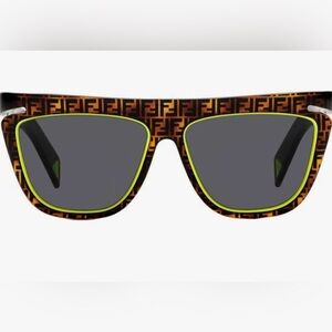 Fendi Tortoise and Neon Yellow Sunglasses